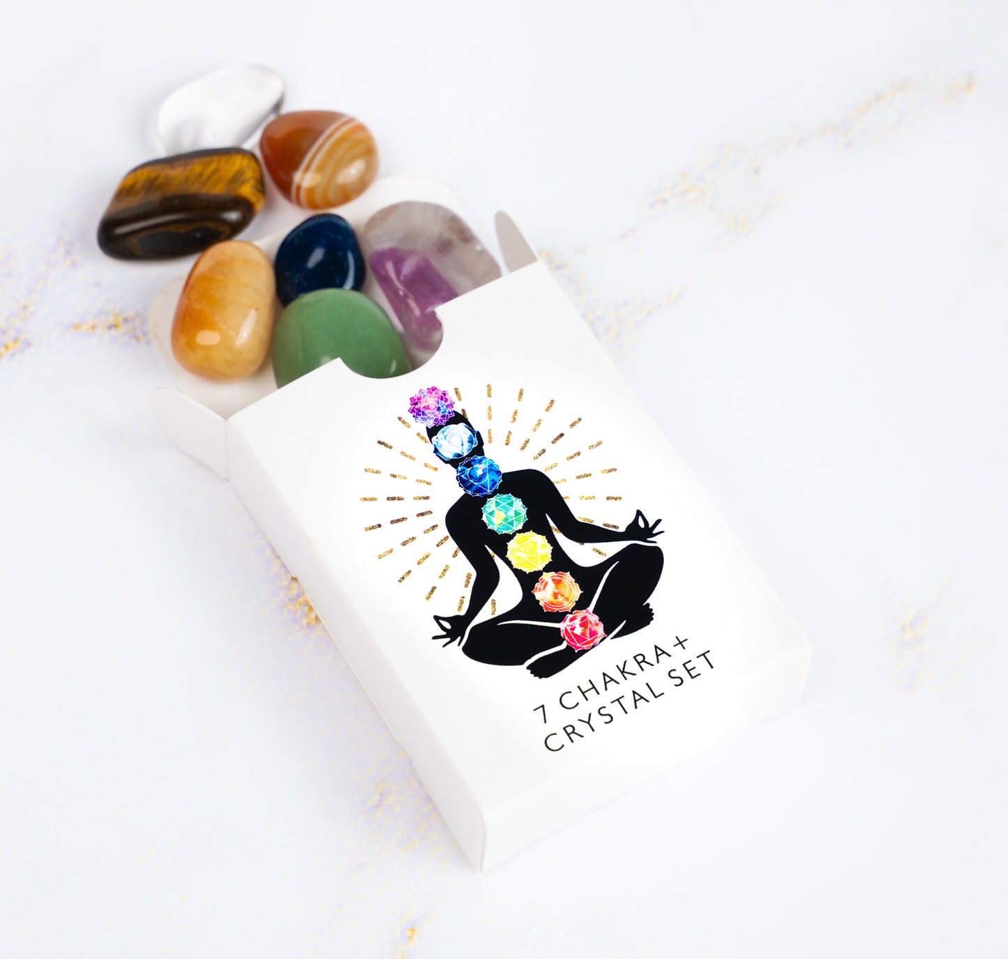 7 Chakra Tumbler Stone Set and Box