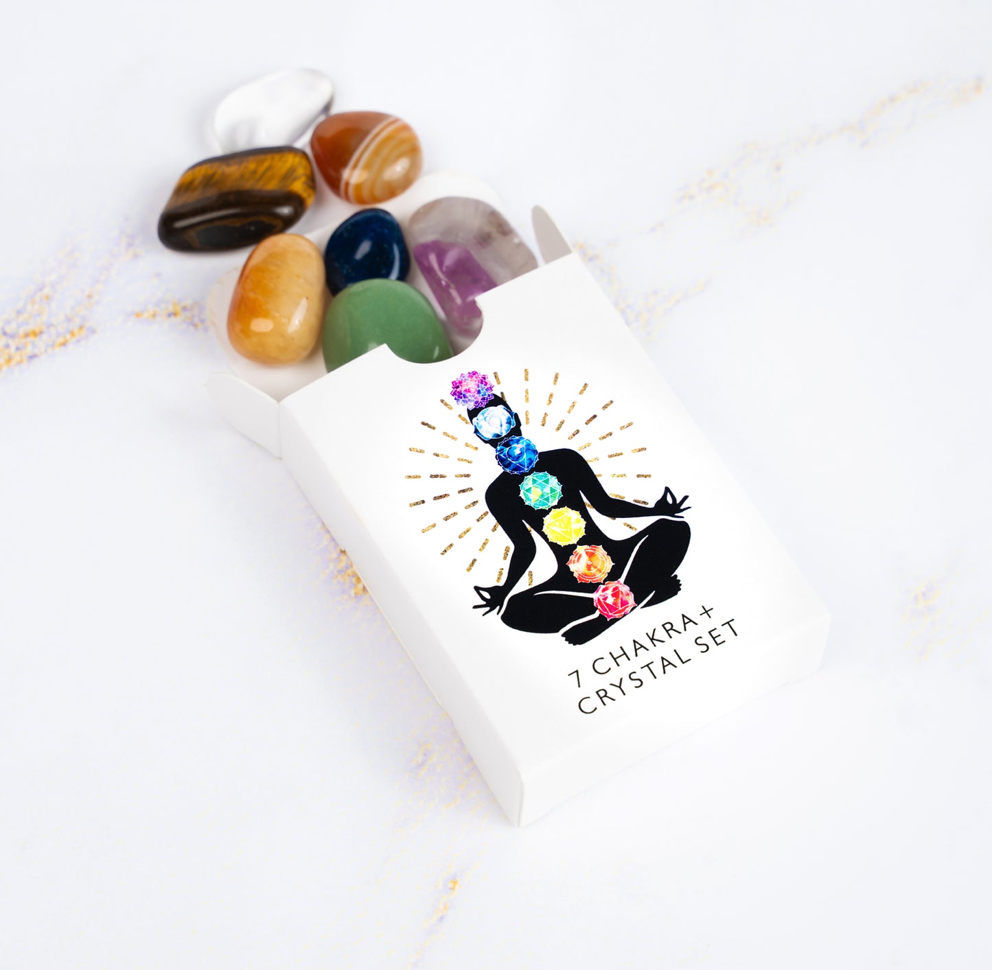 7 Chakra Tumbler Stone Set and Box