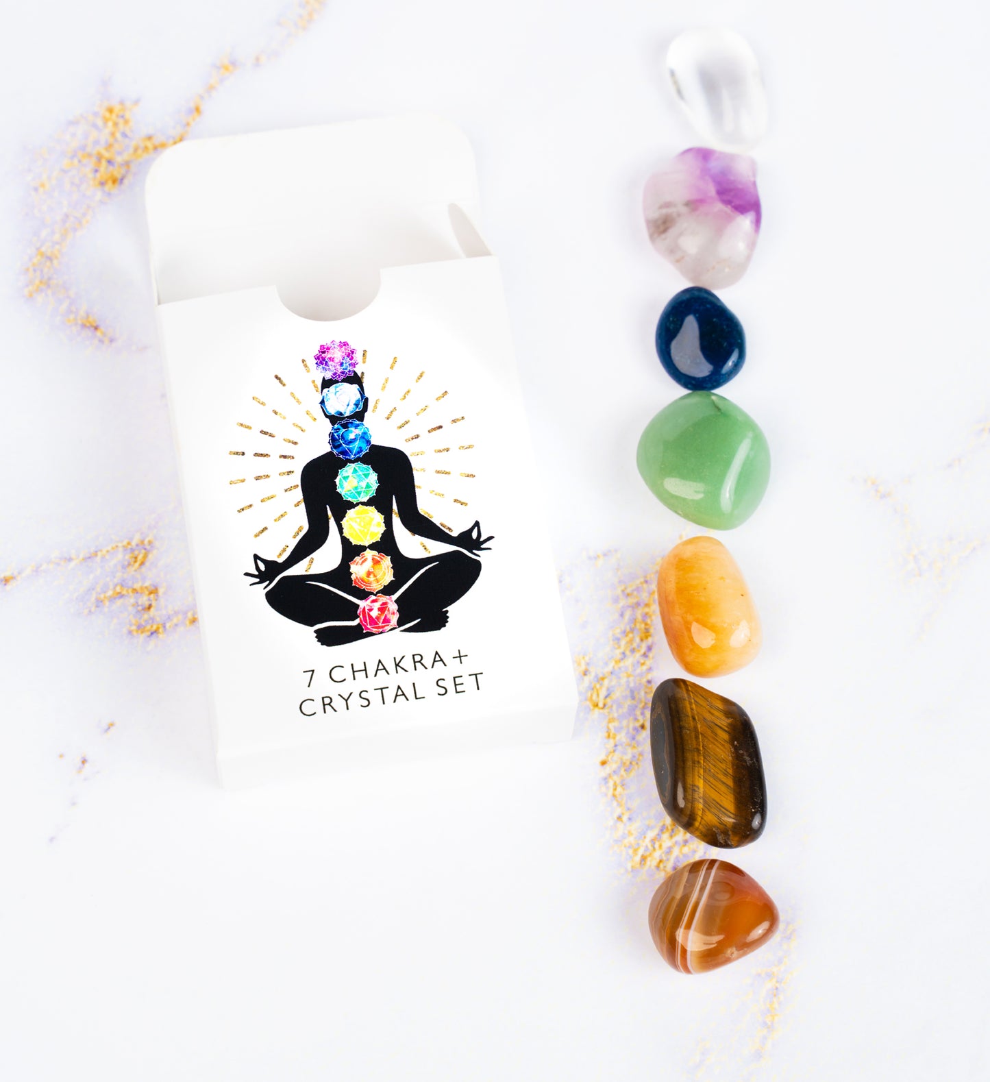 7 Chakra Tumbler Stone Set and Box