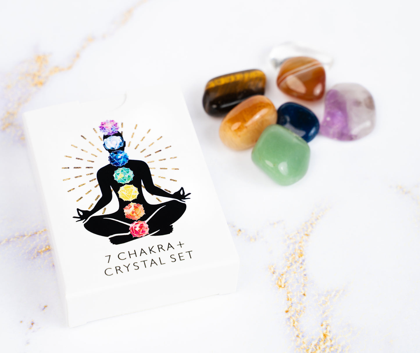 7 Chakra Tumbler Stone Set and Box